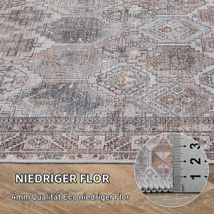 Vintage Teppich Wohnzimmer 160x230cm – Waschbar & Rutschfest