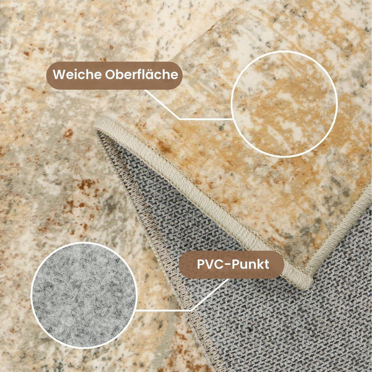 Moderner Wohnzimmerteppich Orange Farbverlauf 200x290 cm Rutschfest