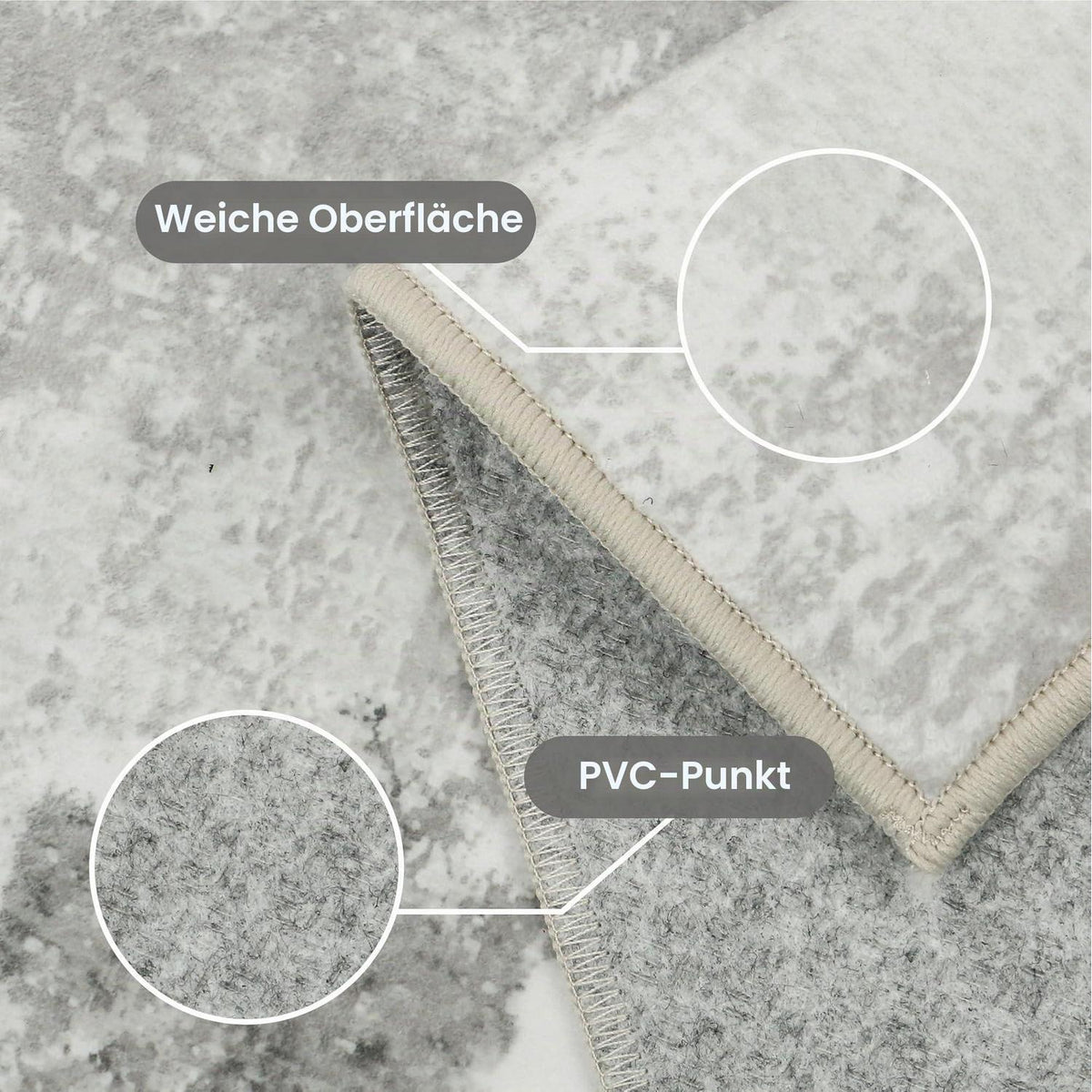 Moderner Wohnzimmerteppich Grau Farbverlauf 200x290 cm Waschbar