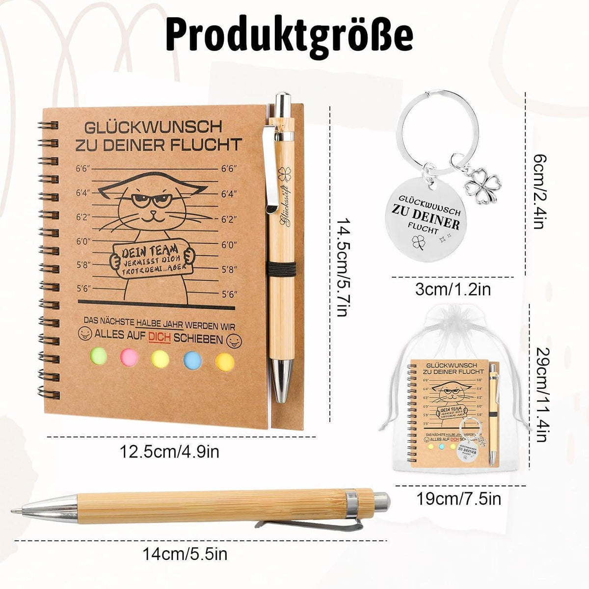 Abschiedsgeschenk Kollegen 4-teilig – Notizbuch & Co.