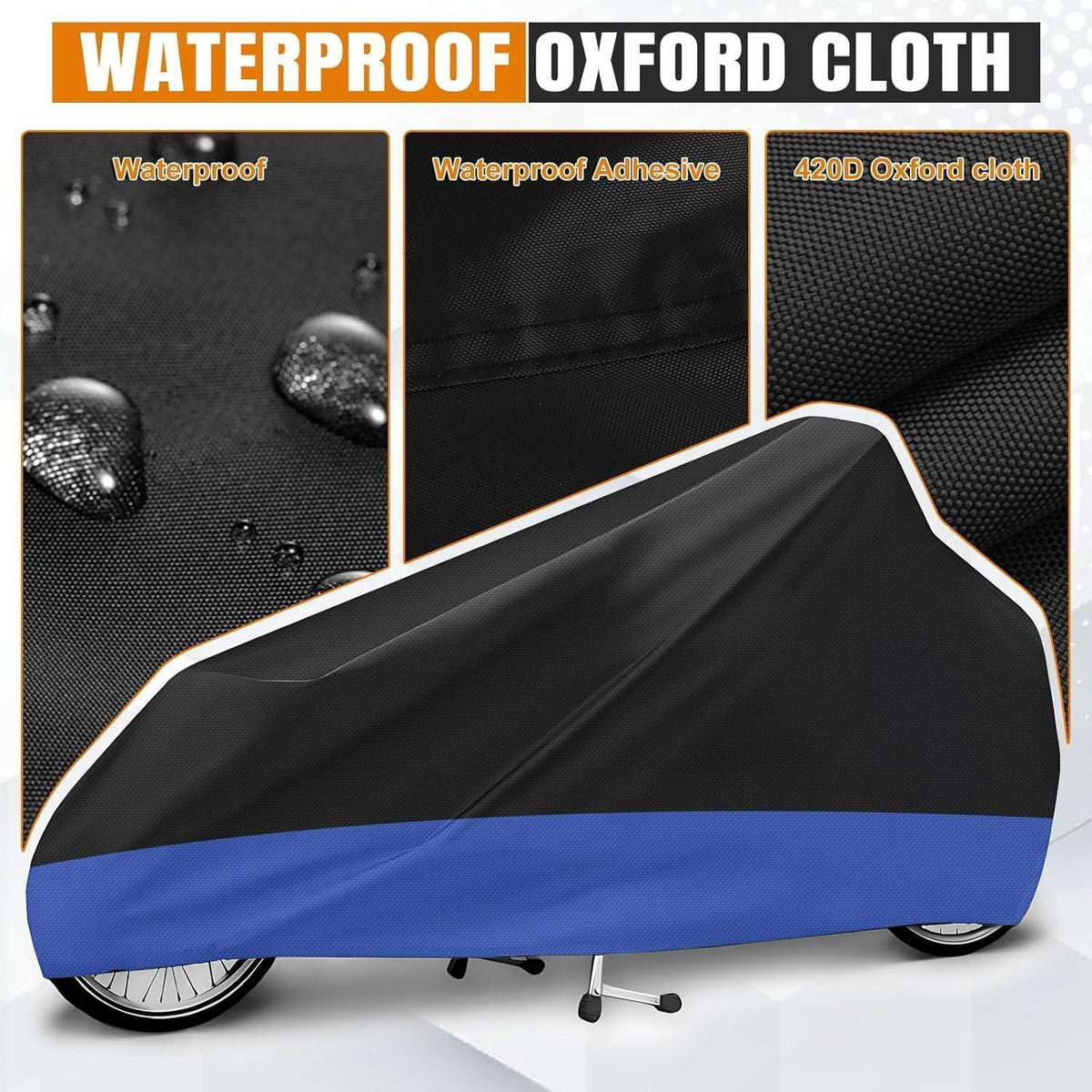 Lastenrad Abdeckung – Wasserdicht & Windfest (Schwarz/Blau)