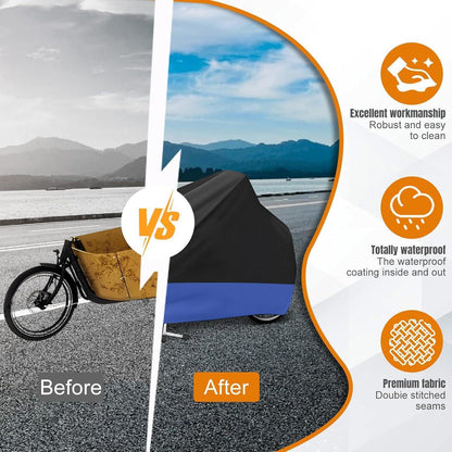 Lastenrad Abdeckung – Wasserdicht & Windfest (Schwarz/Blau)