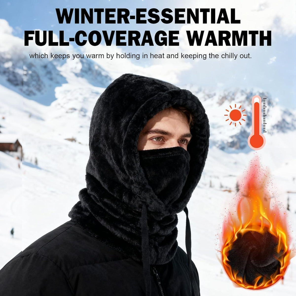 Sturmhaube Winter Mütze Fleece, Winddicht & Warm für Herren Damen