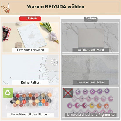 Malen nach Zahlen Katze See mit Rahmen – DIY Set Erwachsene