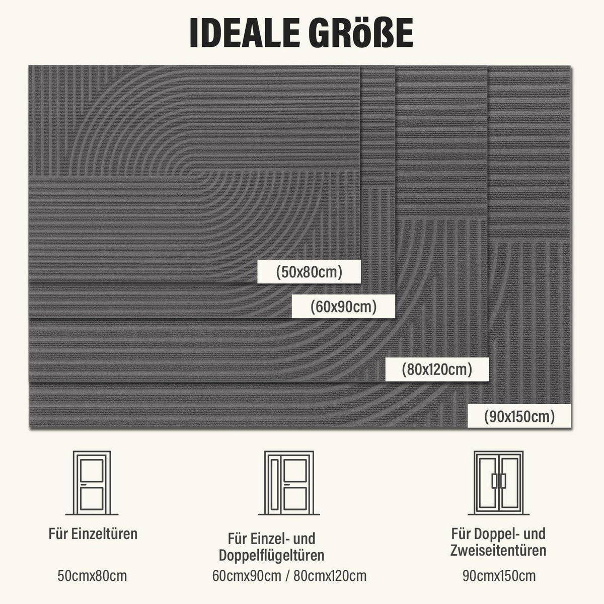 Schmutzfangmatte 90x150cm – Allwetter Fußmatte für Innen & Außen