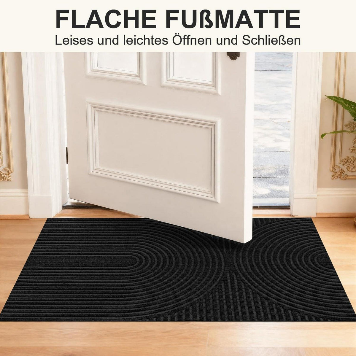 Rutschfeste Fußmatte 80x120cm – Schmutzfangmatte Schwarz