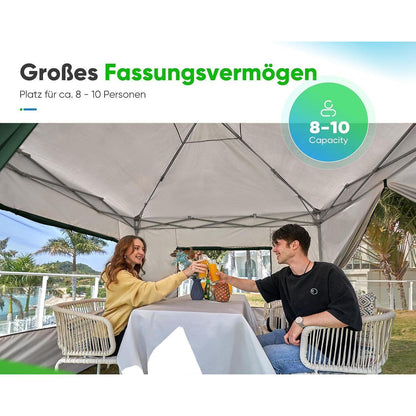 3x3m Faltpavillon wasserdicht mit Seitenwänden & Zubehör