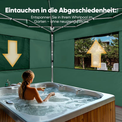 3x3m Faltpavillon wasserdicht mit Seitenwänden & Zubehör
