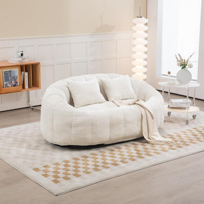 Zweisitzer Boneless Couch mit Memory Schaum – Beige Chenille