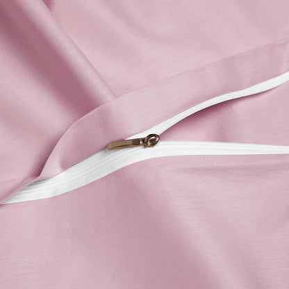 Bettwäsche-Set 135x200 Baumwolle Rosa – 4-teilig, Uni