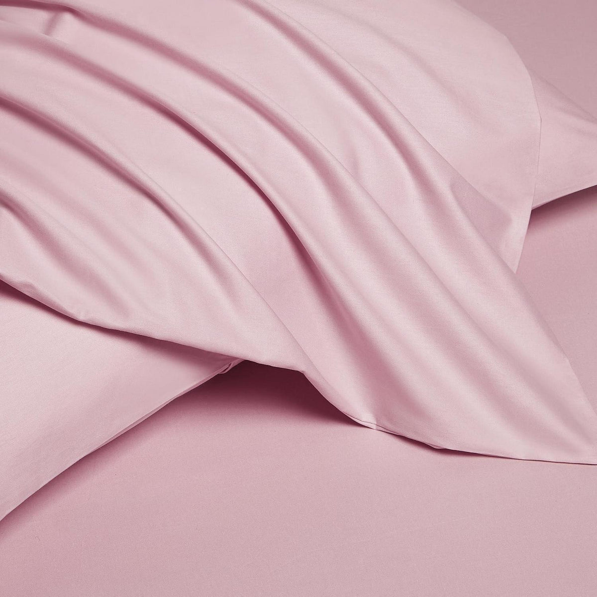 Bettwäsche-Set 135x200 Baumwolle Rosa – 4-teilig, Uni