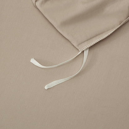 Bettwäsche-Set 135x200 Baumwolle Khaki Taupe Uni