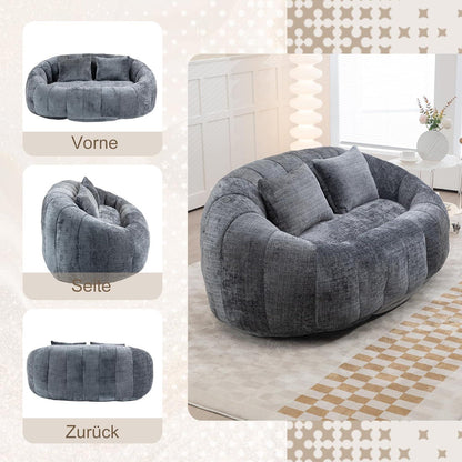 Zweisitzer Boneless Couch mit Memory Schaum – Grau