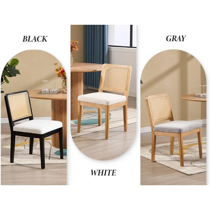 Vintage Esszimmerstühle 2er Set Grau Beige