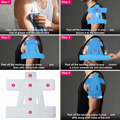 12x Kinesio Tape Schulter – Vorgeschnitten, Stabilität & Schutz
