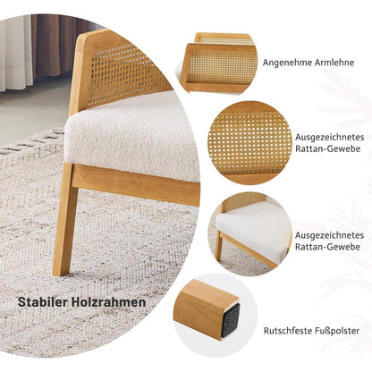 Ohrensessel Bouclé Weiß – Bequemer Relaxsessel für Wohnzimmer