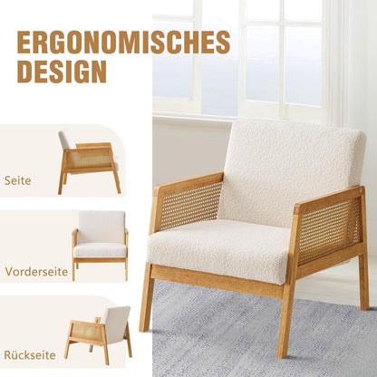 Ohrensessel Bouclé Weiß – Bequemer Relaxsessel für Wohnzimmer