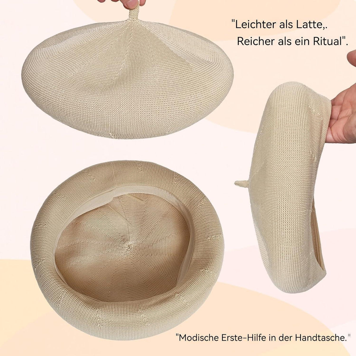 Damen Baskenmütze Sommer - Leichte Baumwoll Beanie Cap