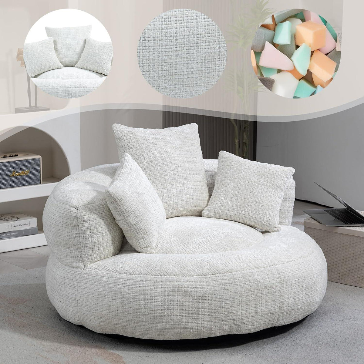 Boneless Lounger Sitzsack Sofa | Bequemes Lazy Sofa mit Kissen