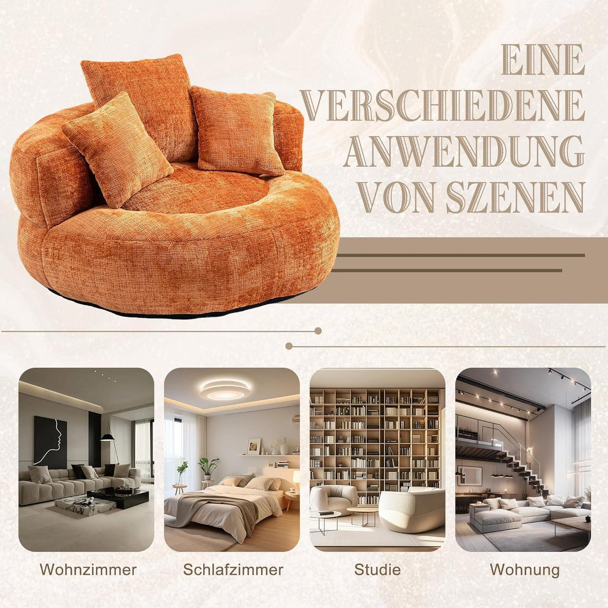 Boneless Lounger Sitzsack Sofa | Chenille Lazy Sofa für Gaming & Entspannung