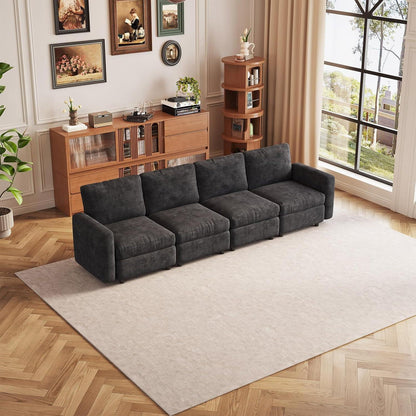 Modulares Sofa Dunkelgrau mit Schlaffunktion – Bequeme Eckcouch