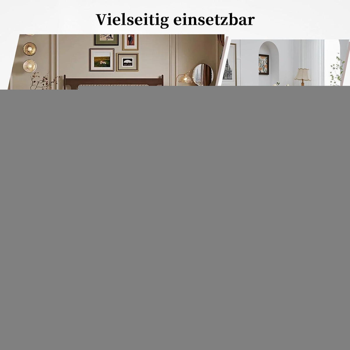 Esszimmerstuhl Set 6er Grau, Polsterstuhl mit Holzbeinen