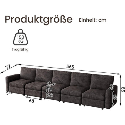 Modulares Sofa Dunkelgrau mit Schlaffunktion – Bequeme Eckcouch