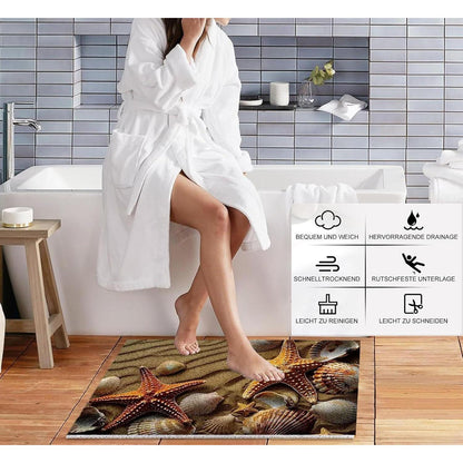 Rutschfeste Duschmatte 120x140 cm mit Seestern-Muster