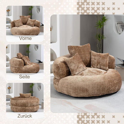Lazy Sitzsack Sofa mit 3 Kissen – Bequemer Lounger