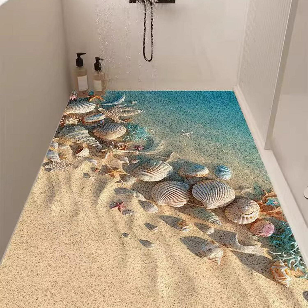 Rutschfeste Duschmatte 100x130 cm mit Muschelmuster
