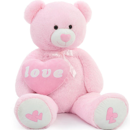 Riesiger 130cm Teddybär mit Herz – Kuscheliges Valentinstagsgeschenk