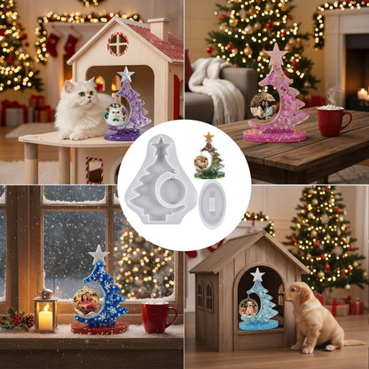 Epoxidharz Form Weihnachten: Baum & Fotorahmen mit Anhänger