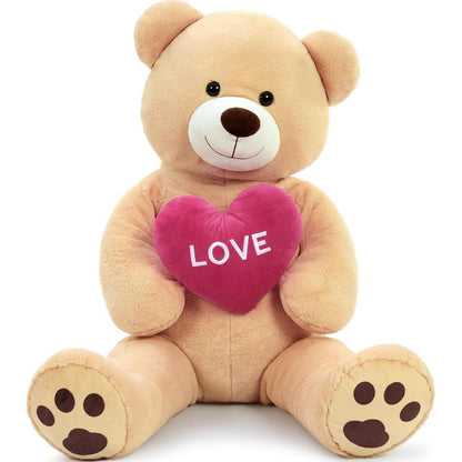 Riesiger 130cm Teddybär mit Herz – Kuscheltier & Valentinstags Geschenk