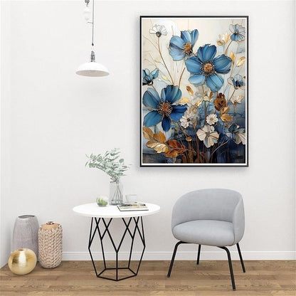 Malen nach Zahlen Blau Blumen Erwachsene Set