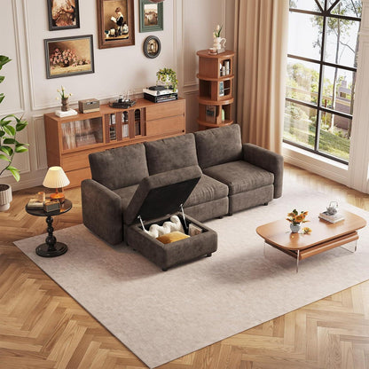 Modulares Cloud Sofa – Weiches 4-Sitzer Sofa mit Ottomanen