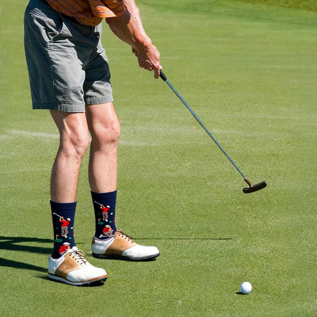 Golfsocken Herren mit Schlüsselanhänger – Geschenkset "Ich würde lieber Golf spielen"