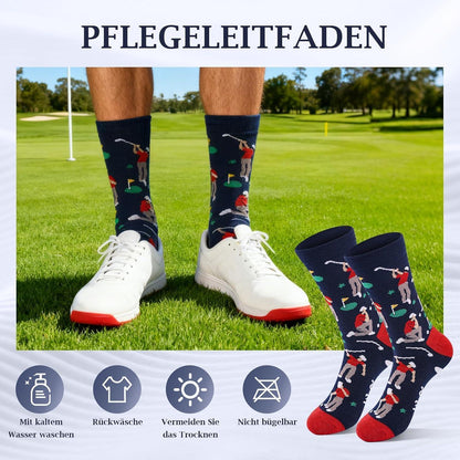 Golfsocken Herren mit Schlüsselanhänger – Geschenkset "Ich würde lieber Golf spielen"