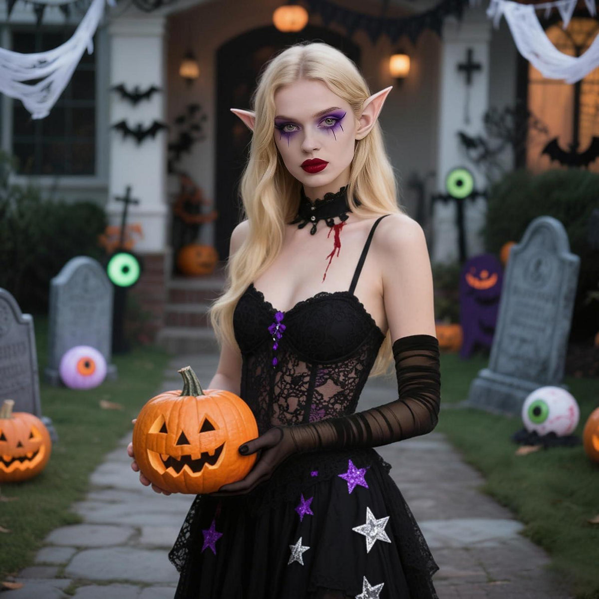 Tüll Handschuhe Damen Schwarz Lang für Abend & Ball