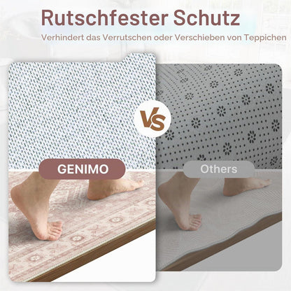 Vintage Teppich 200x290 cm – Altrosa Beige – Wohnzimmerteppich