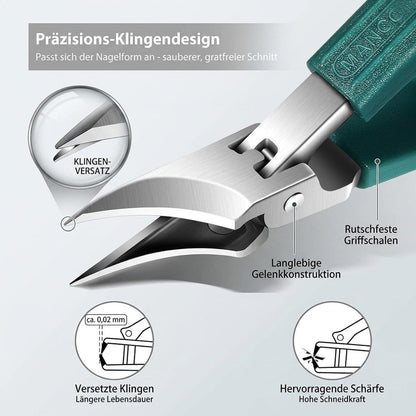 Nagelknipser Fußnägel mit Auffangbehälter & Feilen