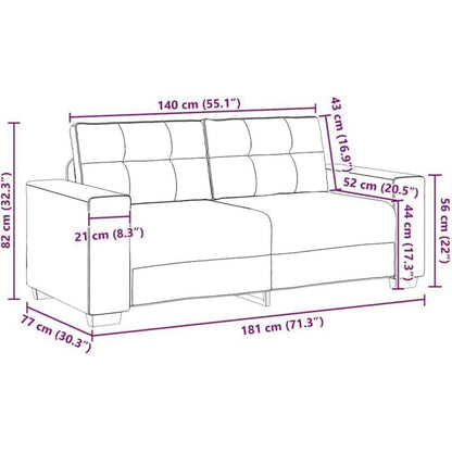 Modernes Sofa Taupe – Stoff Sessel für Wohnzimmer 140cm