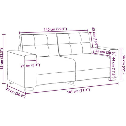 Modernes Sofa Braun 140cm – Stoff Sessel für Wohnzimmer