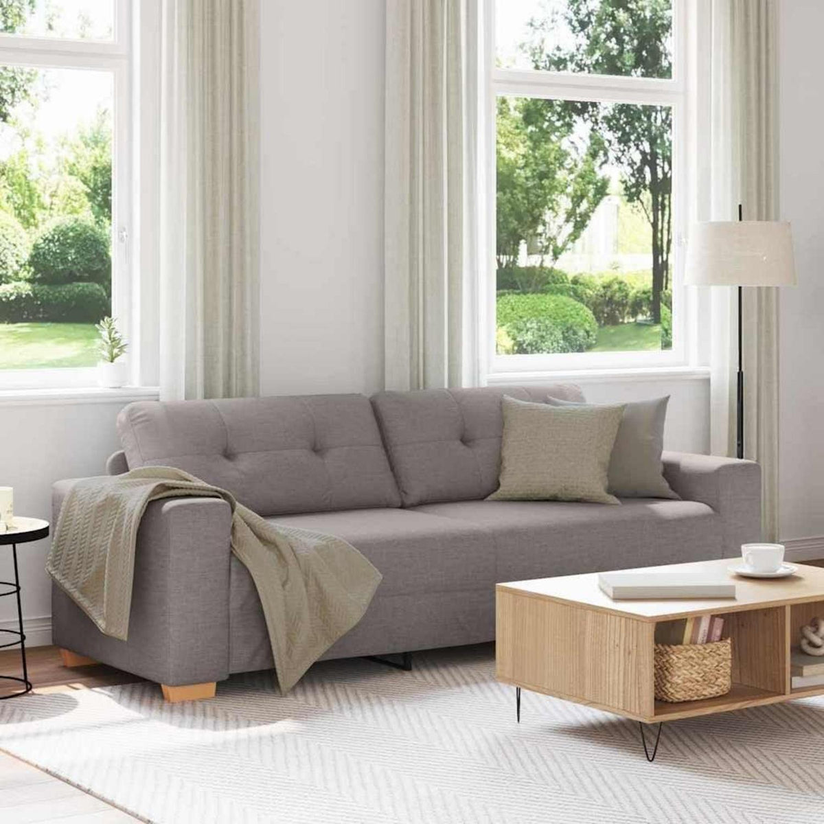 Modernes Sofa Taupe – Stoffsofa für Wohnzimmer 180cm