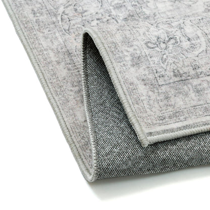 Grauer Wohnzimmerteppich 160x230cm – Waschbar & Rutschfest
