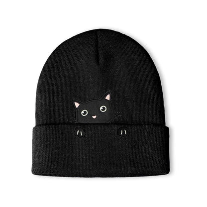Katzenmütze Mädchen Winterbeanie Lila mit Katzenohren