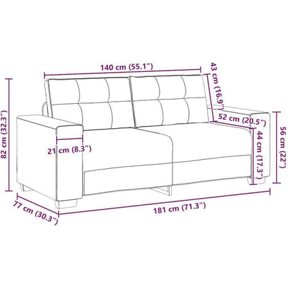 Modernes Sofa Dunkelgrün 140 cm – Stoff Sessel Wohnzimmer
