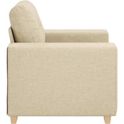 Modernes Sofa Stoff Creme – Wohnzimmer Sessel 60 cm