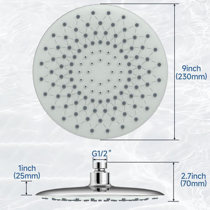 9 Zoll Regendusche mit Anti-Kalk-Düsen & Wassersparfunktion