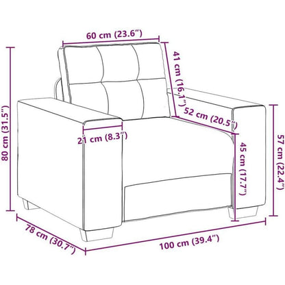 Modernes Sofa Schwarz – Stoff Sessel für Wohnzimmer 60cm