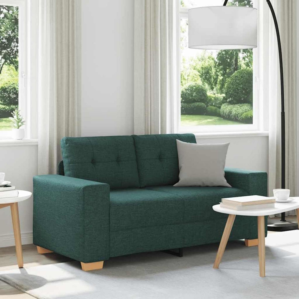 Modernes Sofa Dunkelgrün – Stoff Sessel für Wohnzimmer 120cm